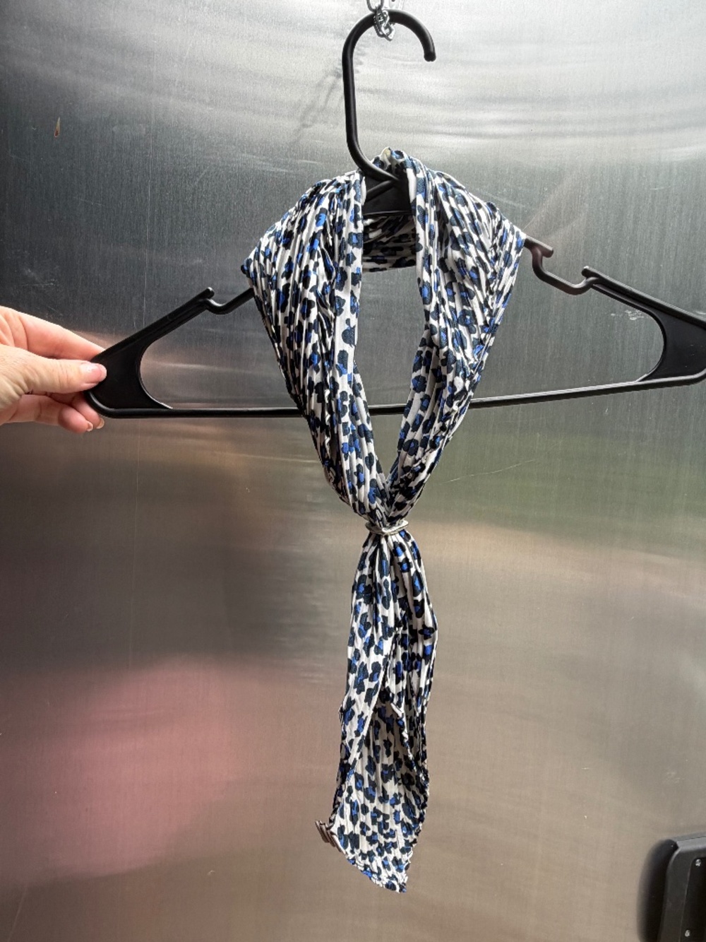 Blue and White cheetah print scarf😀 NWT